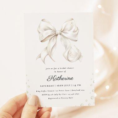 Elegant White Bows and Pearls