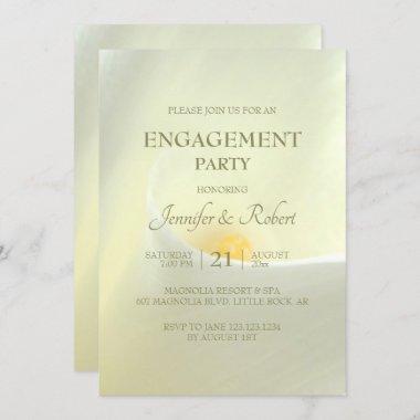 Elegant White Calla Lily Engagement Invitations