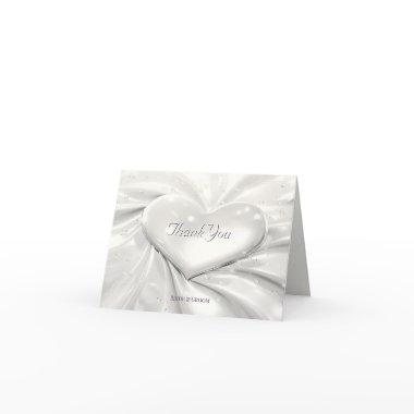 Elegant White Cream Heart Thank You