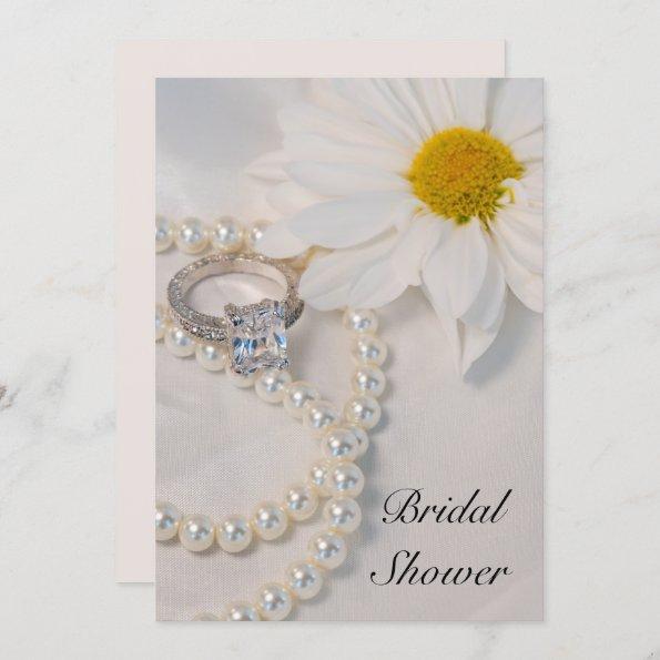 Elegant White Daisy Bridal Shower Invitations
