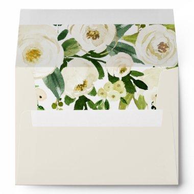 Elegant White Floral All Occasion Wedding Bridal Envelope