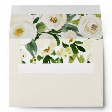 Elegant White Floral All Occasion Wedding Bridal Envelope
