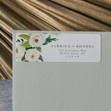 Elegant White Floral Return Address Label