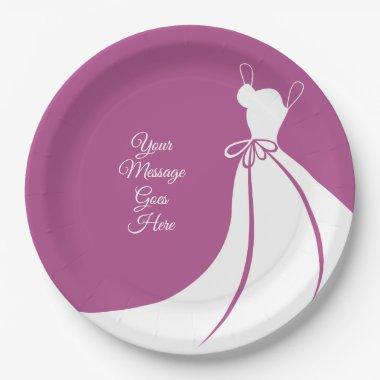 Elegant White Gown  Paper Plates