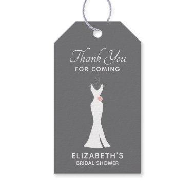 Elegant White Gown Stylish Simple Bridal Shower Gift Tags