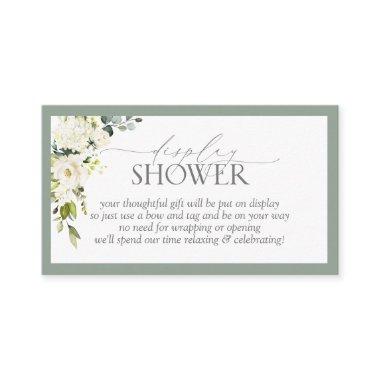 Elegant White Gray Green Display Shower Enclosure Invitations