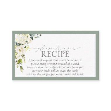 Elegant White Gray Green Please Bring A Recipe Enclosure
