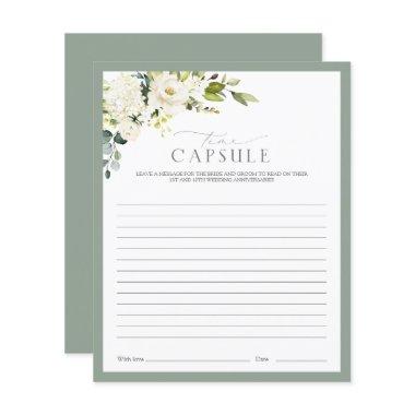 Elegant White Gray Green Time Capsule Shower Game