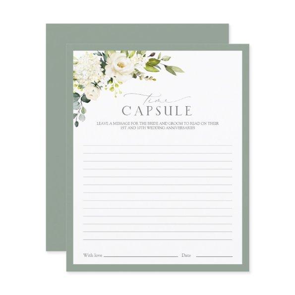 Elegant White Gray Green Time Capsule Shower Game