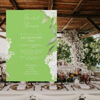 Elegant White Hydrangea Lime Green