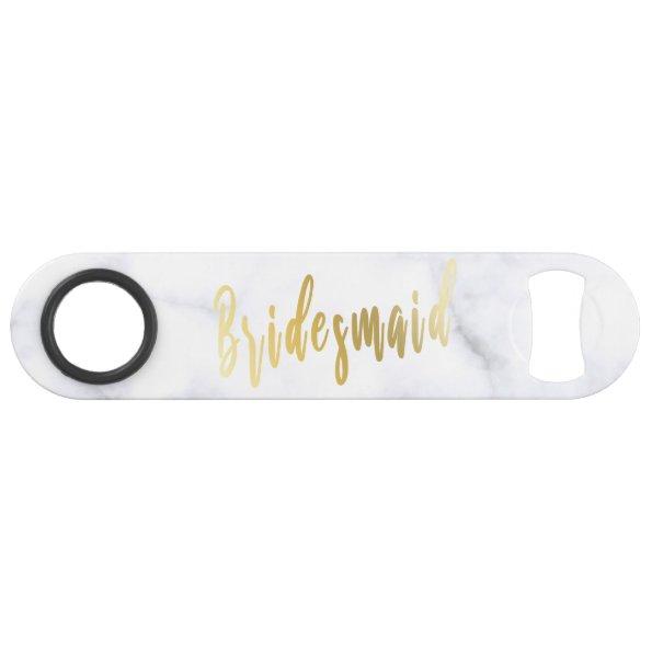 Elegant white marble & gold bridesmaid bar key