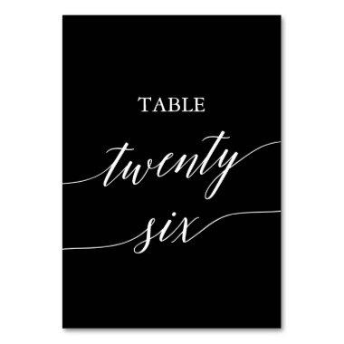 Elegant White on Black Table Twenty Six Table Number