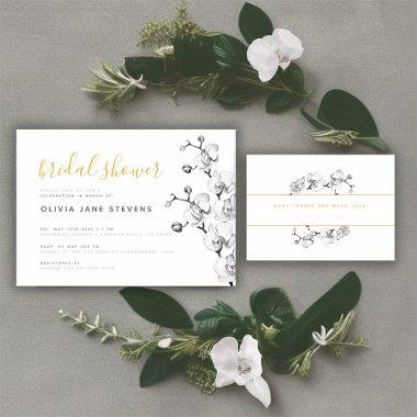 Elegant White Orchid Calligraphy