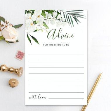 Elegant White Orchids Bohemian Bridal Advice Card