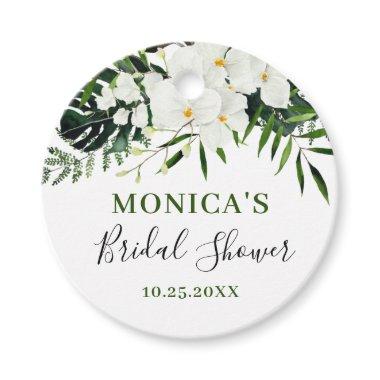 Elegant White Orchids Bohemian Bridal Shower Favor Tags