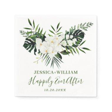 Elegant White Orchids Bohemian  Napkins