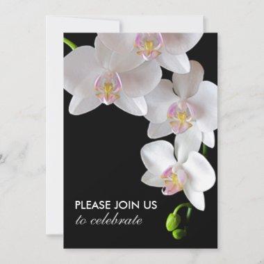 Elegant White Orchids Wedding/Any-Occasion Invites
