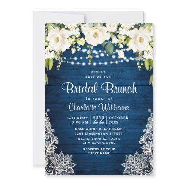 Elegant White Roses Lace Rustic Bridal Brunch