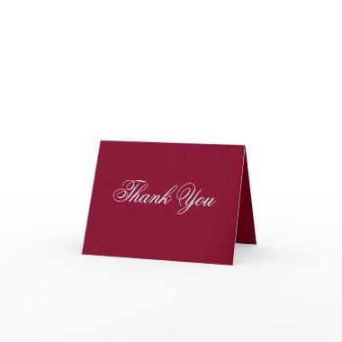 Elegant White Script On Burgundy + UR Message Thank You