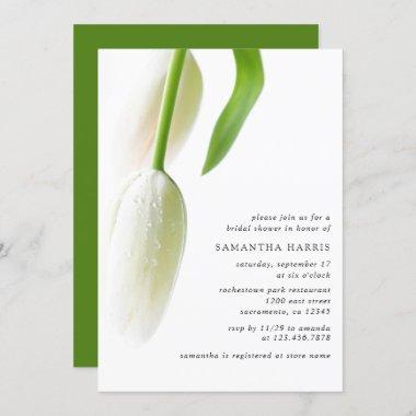 Elegant White Tulips Bridal Shower Invitations