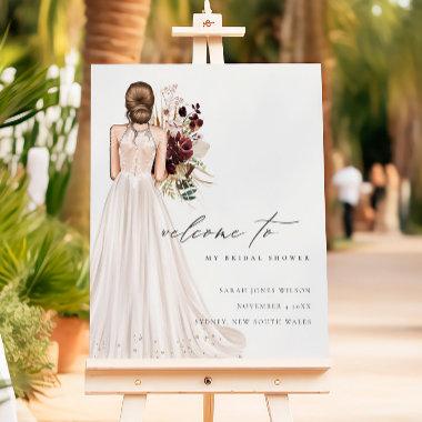Elegant White Wedding Gown  Welcome Foam Board