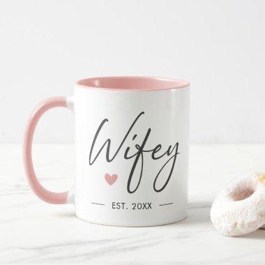 Elegant Wifey Modern Typography Wife Mrs Hers Chic Mug