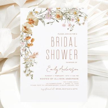 Elegant Wildflower Bridal Shower Boho Elegant Invitations