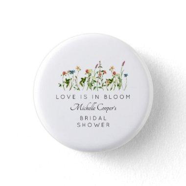 Elegant Wildflower Bridal Shower Button