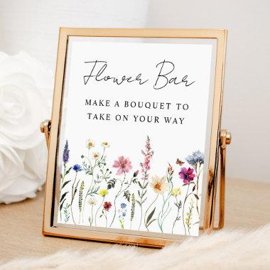 Elegant Wildflower  Flower Bar Sign
