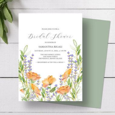 Elegant Wildflower Bridal Shower Invitations