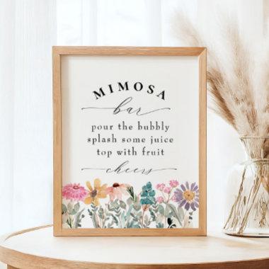 Elegant Wildflower Bridal Shower Mimosa Bar Sign