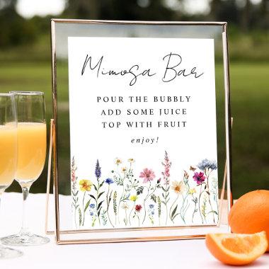 Elegant Wildflower Bridal Shower Mimosa Bar Sign