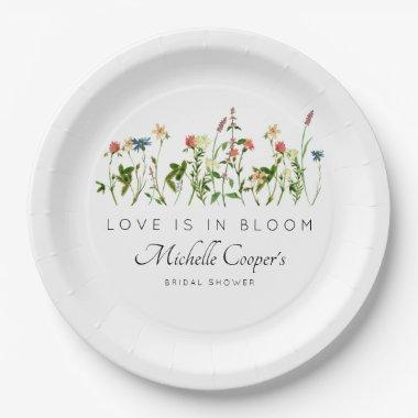 Elegant Wildflower Bridal Shower Paper Plates