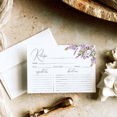 Elegant Wildflower Bridal Shower Recipe Invitations