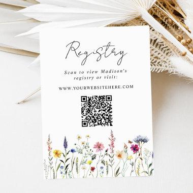 Elegant Wildflower  Registry QR Code Enclosure