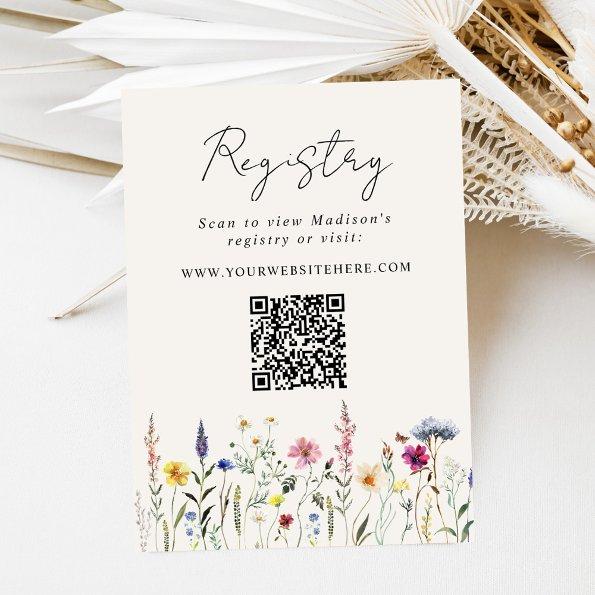 Elegant Wildflower  Registry QR Code Enclosure