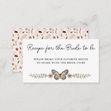 Elegant Wildflower Bridal Shower Share A Recipe Enclosure Invitations