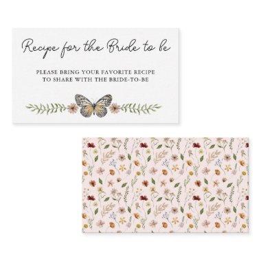 Elegant Wildflower Bridal Shower Share A Recipe Enclosure Invitations