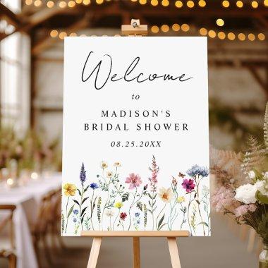 Elegant Wildflower Bridal Shower Welcome Sign