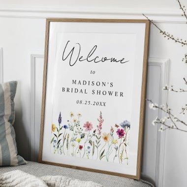 Elegant Wildflower Bridal Shower Welcome Sign