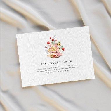 Elegant Wildflower Custom Bridal Shower Tea Party Enclosure Invitations