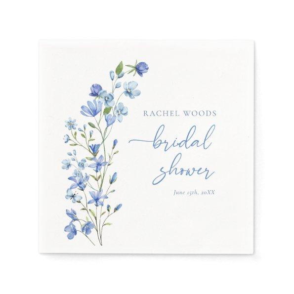 Elegant Wildflower Dusty Blue  Napkins
