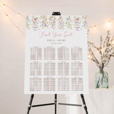 Elegant Wildflower Fairytale Wedding Seating Chart Foam Board