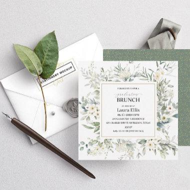 Elegant wildflower floral graduation brunch invita Invitations