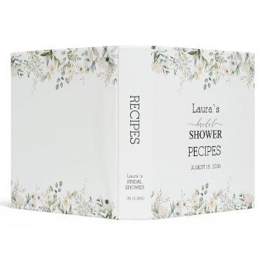 Elegant Wildflower Florall Bridal Shower 3 Ring B 3 Ring Binder