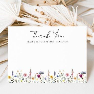 Elegant Wildflower Future Mrs. Bridal Shower Thank You Invitations