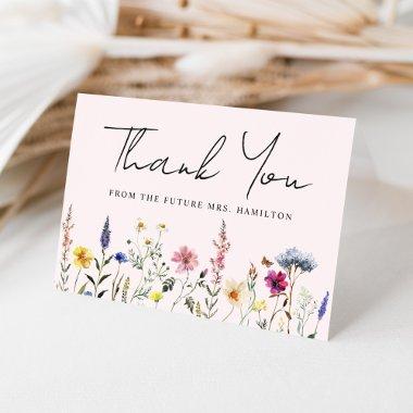 Elegant Wildflower Meadow Blush Pink  Thank You