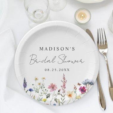 Elegant Wildflower Meadow Bridal Shower Paper Plates