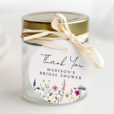 Elegant Wildflower Meadow Bridal Shower Thank You Favor Tags