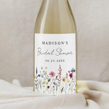 Elegant Wildflower Meadow  Wine Label